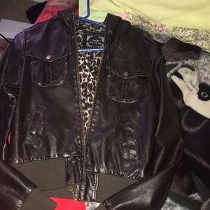 Dark brown leather jacket